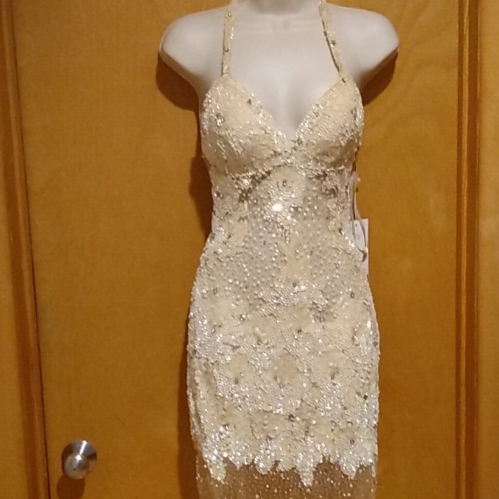 NWT Size 2 custom sequined dress